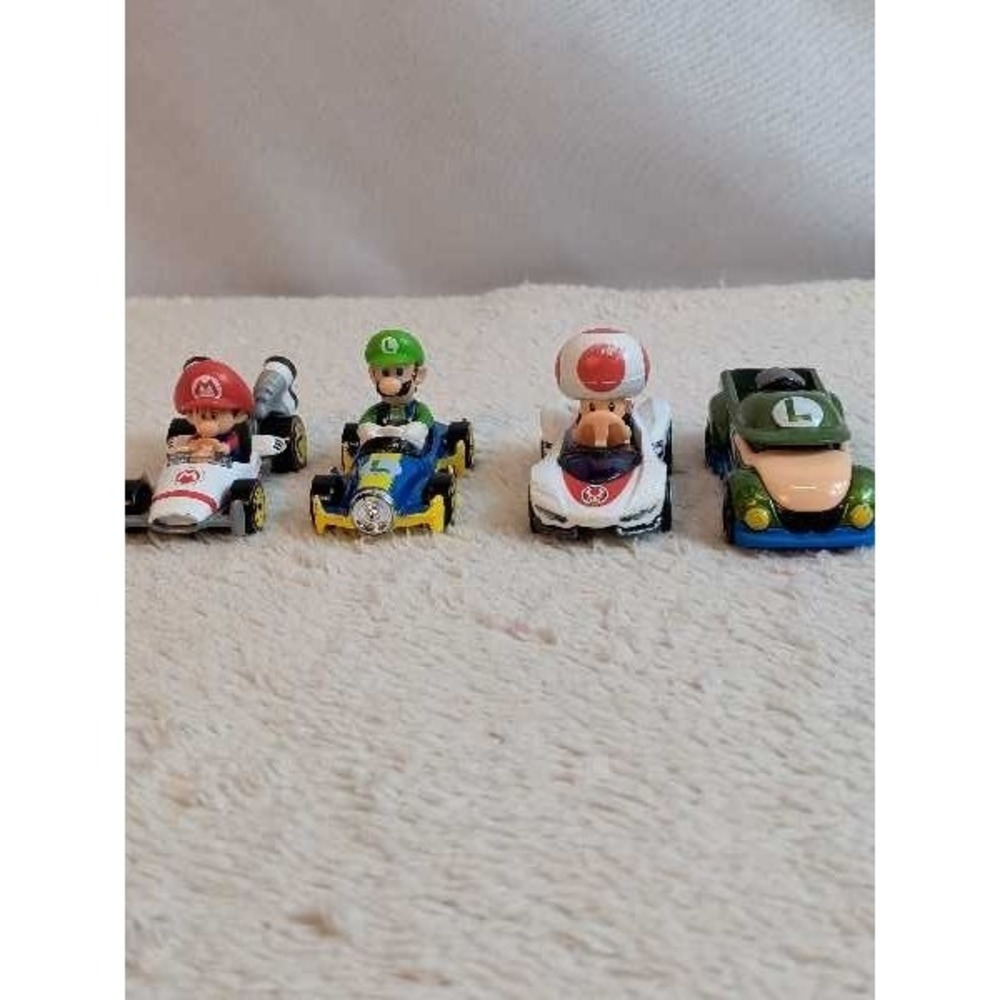 Hot Wheels Mario Kart Mario Luigi Toad Bowser Jr Cars Lot Bundle